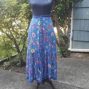 Blue Breezy Long Skirt